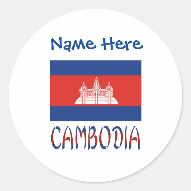 Adesivo Camboja: Personalização Azul do Sinalizador (Frente)