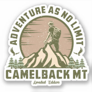 Adesivo Camelback Retro Montanha Hike Sunset T-Shirt