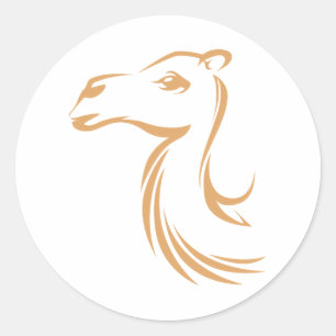 Adesivo Camelo no Estilo de Desenho de Swish