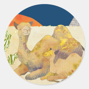 Adesivo Camelos e pirâmides em Egipto