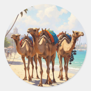 Adesivo Camelos na praia em Mombasa Kenya