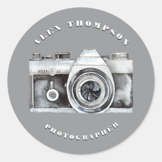 Adesivo Câmera Aquarela Fotografia Personalizada
