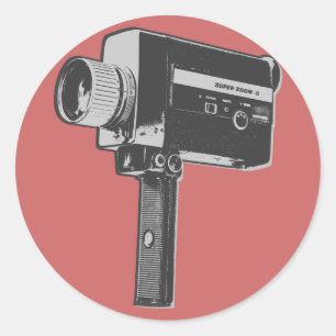 Adesivo Câmera de Filme Super 8 Pop Art