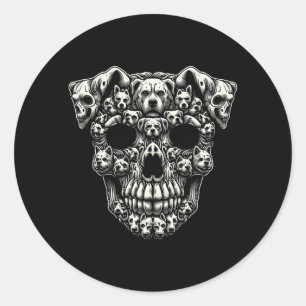 Adesivo Câmera de Raio-X do Crânio de Cachorro no Hallowee
