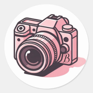 Adesivo Câmera DSLR Rosa na Moda Fotografia Personalizada