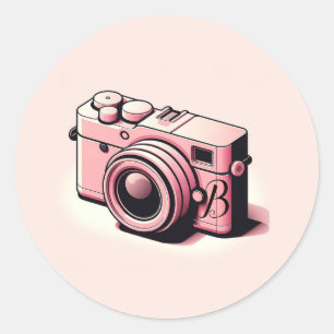 Adesivo Câmera Fotográfica Rosa Feminina Personalizada