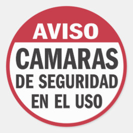 Adesivo Câmeras de segurança em uso Aviso em espanhol