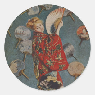 Adesivo Camille Monet com traje japonês por Claude Monet