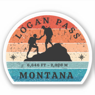 Adesivo Caminhada na Logan Pass, passagem alpina de Montan