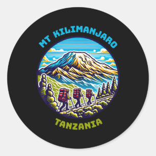 Adesivo Caminhada no Monte Kilimanjaro Tanzânia Caminhada 