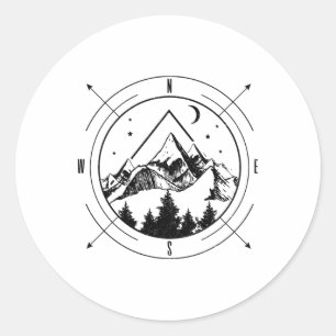 Adesivo Caminhadas Montanhas Natureza Acampamento Comp Ave