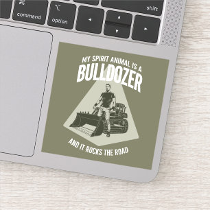 Adesivo Caminhão de Bulldozer Engraçado Frase Minimalista