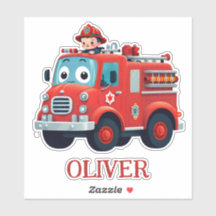 Caminhão de Fogo e Bombeiro Bonitos