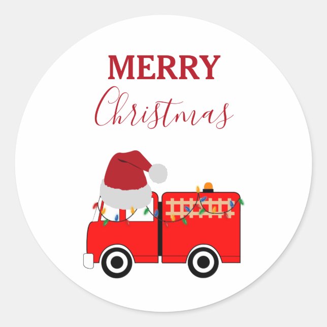 Adesivo Caminhão de Fogo Vermelho Natal (Frente)