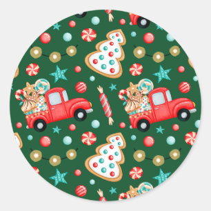 Adesivo Caminhão de Natal Red Vintage e doces de Natal