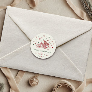 Adesivo Caminhão de Natal Retro Vermelho e Verde