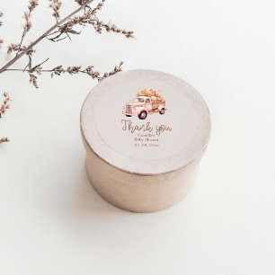 Adesivo Caminhão de Pumpkin Rosa, Chá de fraldas de Menina