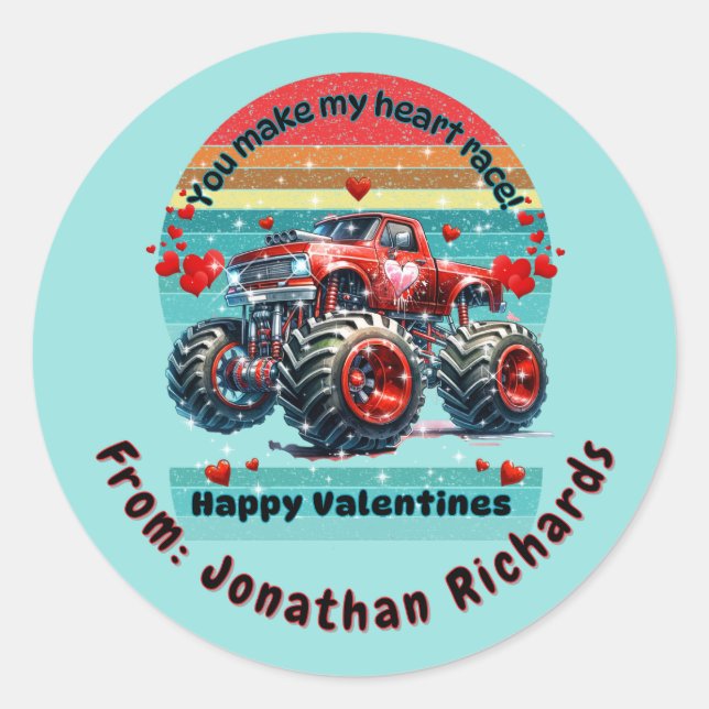 Adesivo Caminhão do Monstro Vermelho Você Faz Minha Corrid (Frente)