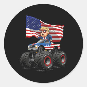 Adesivo Caminhão Monstro Donad Trump 4 De Julho Bandeira D