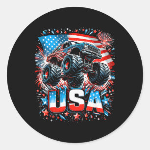 Adesivo Caminhão Monstro EUA Bandeira Americana 4 De Julho