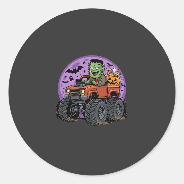 Adesivo Caminhão Monstro Frankenstein Gráfico de Halloween (Frente)
