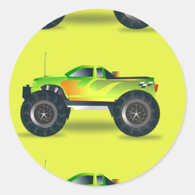 Adesivo Caminhão monstro no verde limão (Frente)