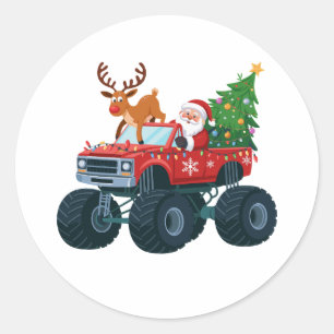 Adesivo Caminhão Monstro Papai Noel Rena de Natal Árvore d