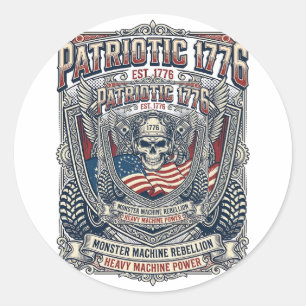 Adesivo Caminhão Monstro Patriótico 1776 Off Road Skull Ca