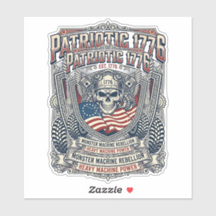 Adesivo Caminhão Monstro Patriótico 1776 Off Road Skull Ca