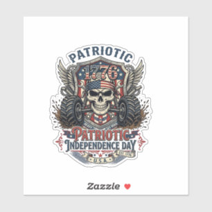 Adesivo Caminhão Monstro Patriótico 1776 Off Road Skull Pe