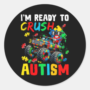 Adesivo Caminhão Monstro Pronto Para Esmagar O Autismo De