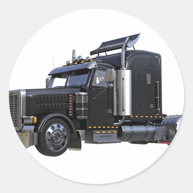 Adesivo Caminhão-Reboque de Semirtrator Preto (Frente)