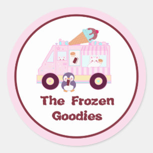 Adesivo Caminhão Sorvete De Coelho Coelho Azul E Rosa