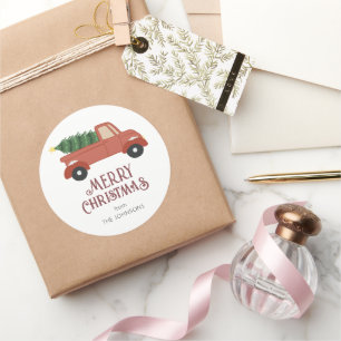 Adesivo Caminhão Vermelho com Árvore de Natal no Natal Mod