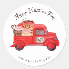 Adesivo Caminhão Vermelho de Entrega do dia de os namorado