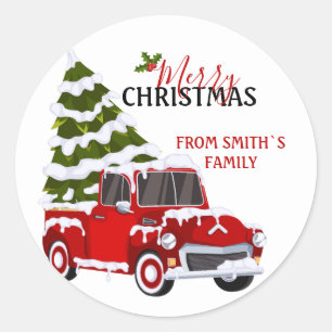 Adesivo Caminhão Vermelho Personalizado de Natal Família