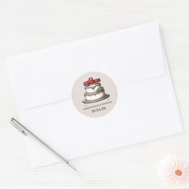 Adesivo Caminhão Vintage Vermelho (Envelope)