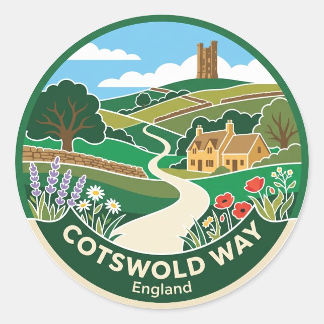 Adesivo Caminho de Cotswold Inglaterra (Frente)