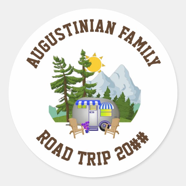 Adesivo Caminho de Viagem Personalizado para a Família (Frente)
