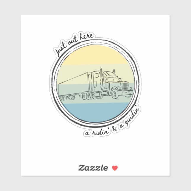 Adesivo Caminhoneiro, Caminhão dirigindo, caminhão e pôr d (Folha)