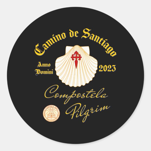 Adesivo Camino De Santiago Anno Domini 2023 Scallop Shell (Frente)