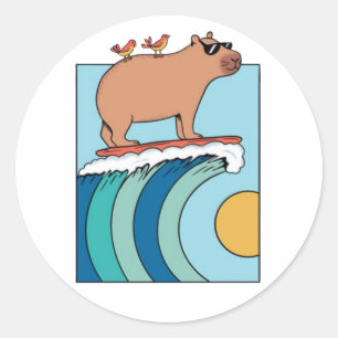 Adesivo Camisa 539 Surfing Capybara