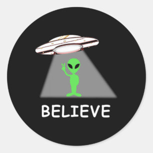 Adesivo Camisa Alien - Eu Acredito Nova Ufo Legal 