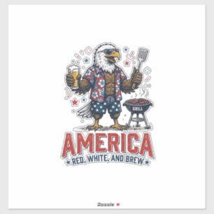 Adesivo Camisa America Vermelha Branca E Cerveja Águia Chu