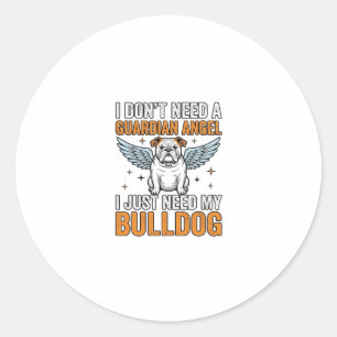 Adesivo Camisa Anjo da Guarda Bulldog Amante de Cães Vinta