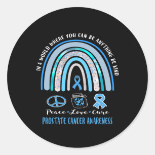 Adesivo Camisa Azul do Câncer de Próstata Paz Amor Cura Si