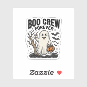 Adesivo Camisa Boo Crew Forever Vintage Ghost Halloween De
