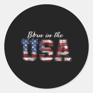 Adesivo Camisa Born In The Usa Bandeira Dos EUA Aniversári