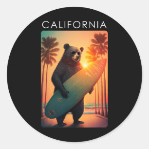 Adesivo Camisa Califórnia República Legal Urso Surfando Pr