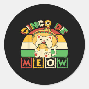 Adesivo Camisa Cinco De Meow Com Gato Sorridente Taco E So